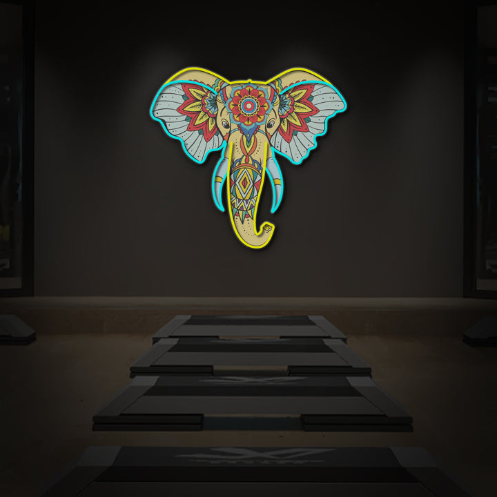 "Watercolor Elephant" LED Neon Sign 2.0, Luminous UV Printed