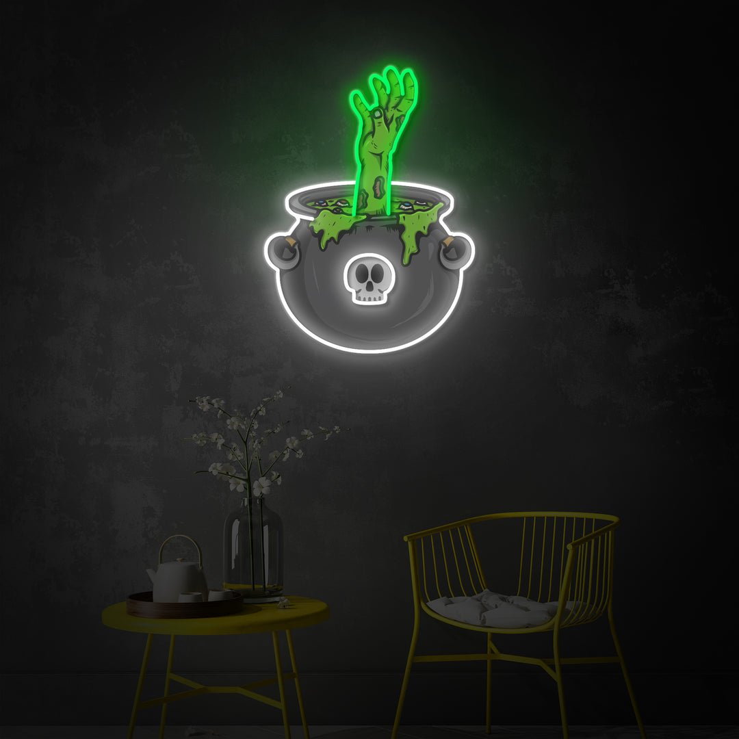 "Zombie Hand Poison Hand", Room Décor, Neon Wall Art, LED Neon Sign 2.0, Luminous UV Printed