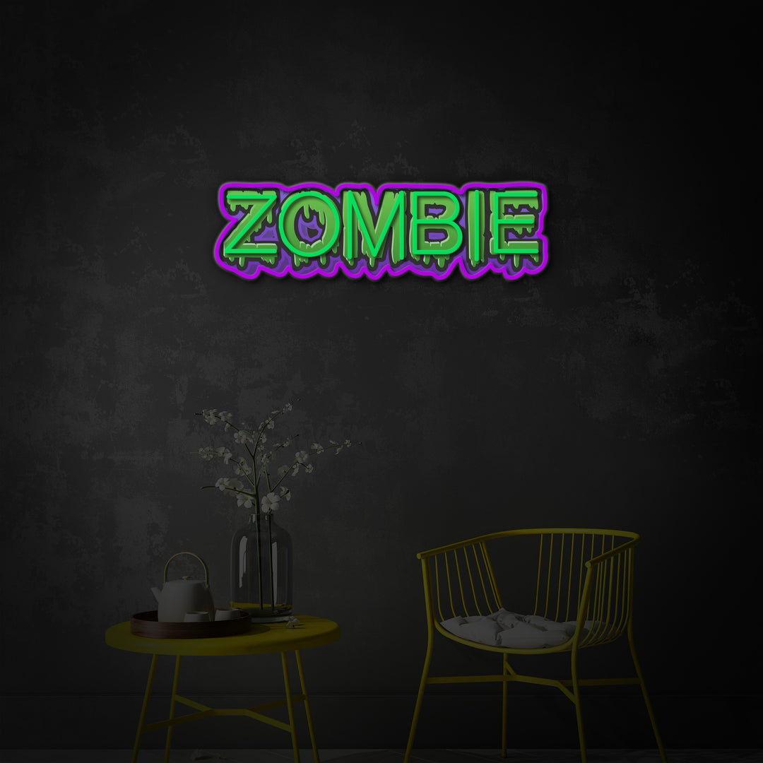 "Zombie" LED Neon Sign 2.0, Luminous UV Printed